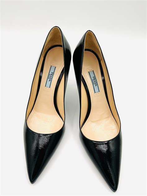 prada saffiano pump size 38|Ivory Patent Saffiano Leather Pumps .